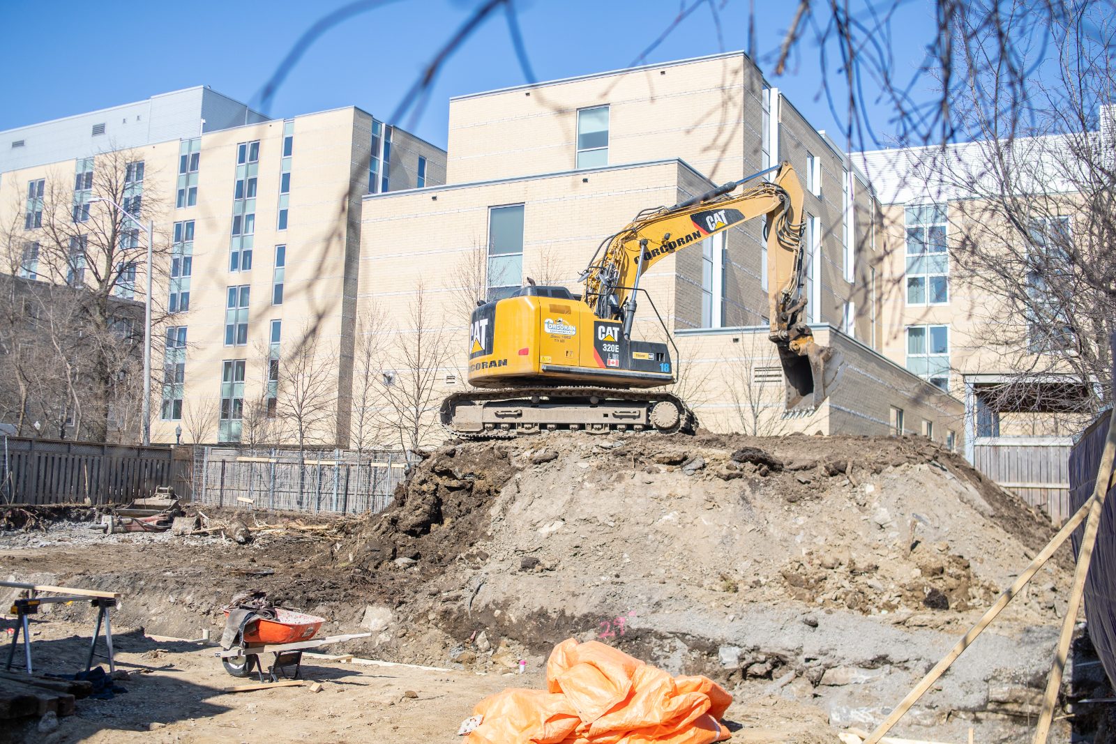Excavation for the addition beside the neighbouring residences