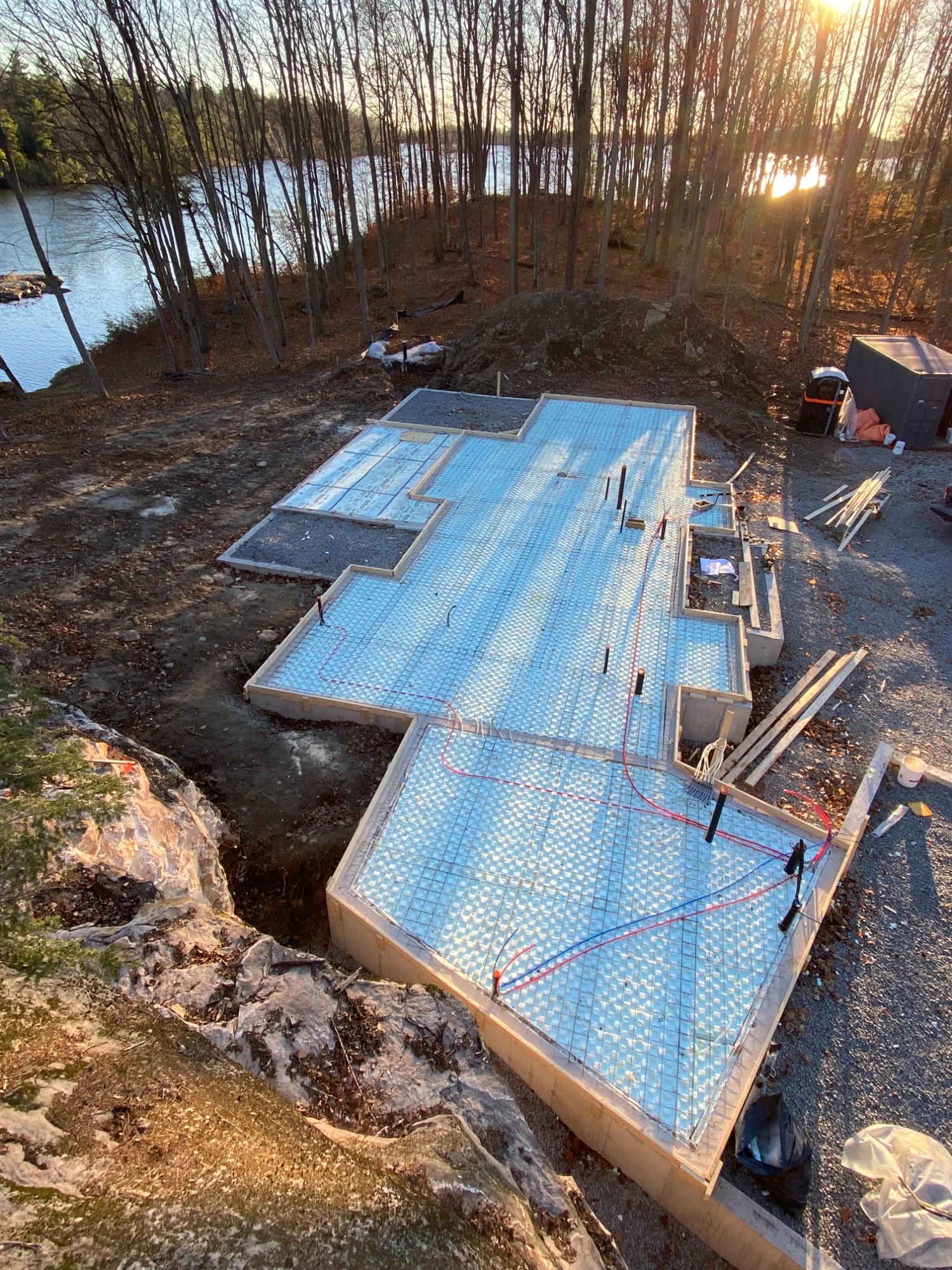 In-slab radiant over the engineered drainage plane