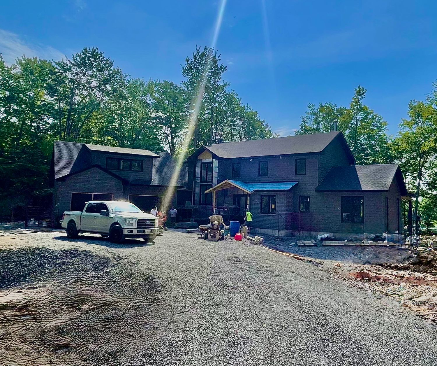 Completed two-storey home in summer